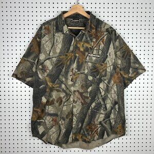 Realtree Hardwoods Camo Short Sleeve Shirt XXL 2XL Button Hunting Winchester 90s